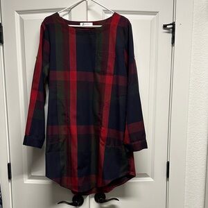 Cupshe Holiday Plaid Shirt Dress